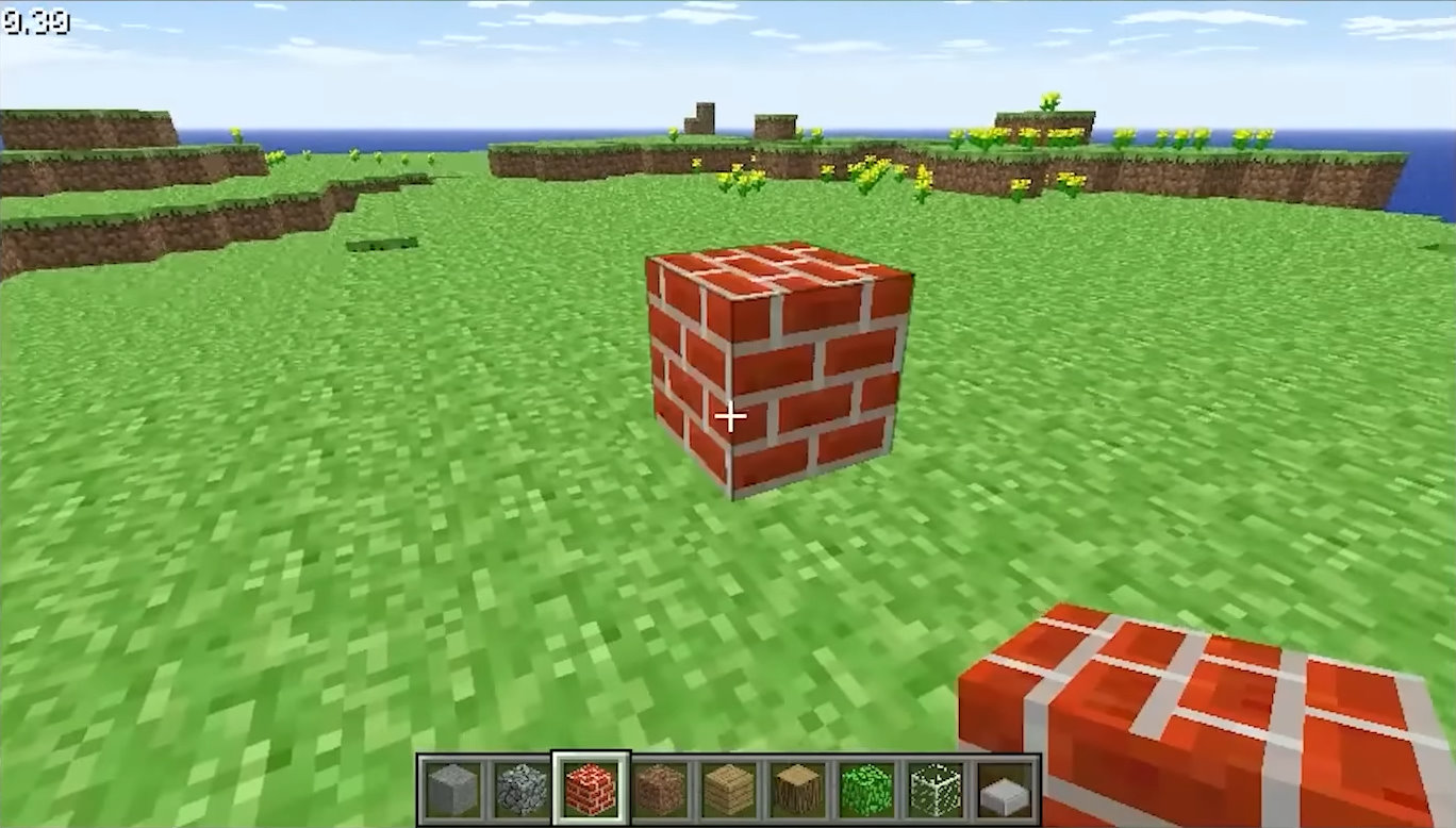 Classic block-building game landscape