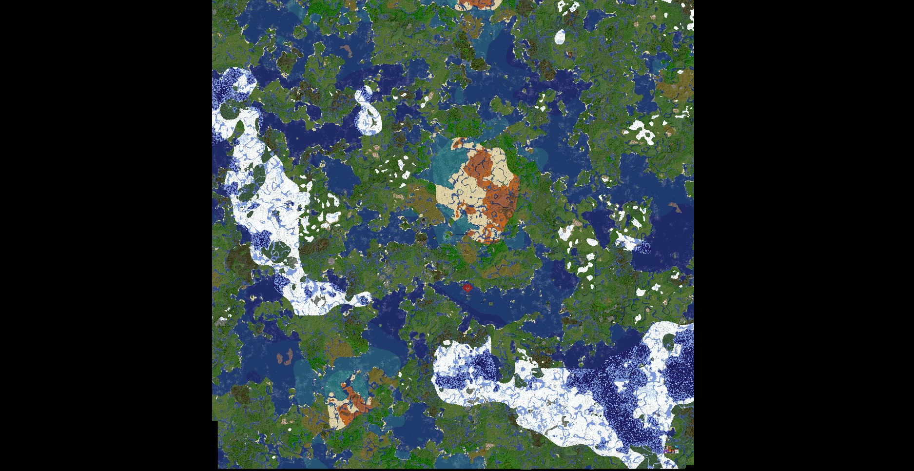 Overhead rendered map of a block world
