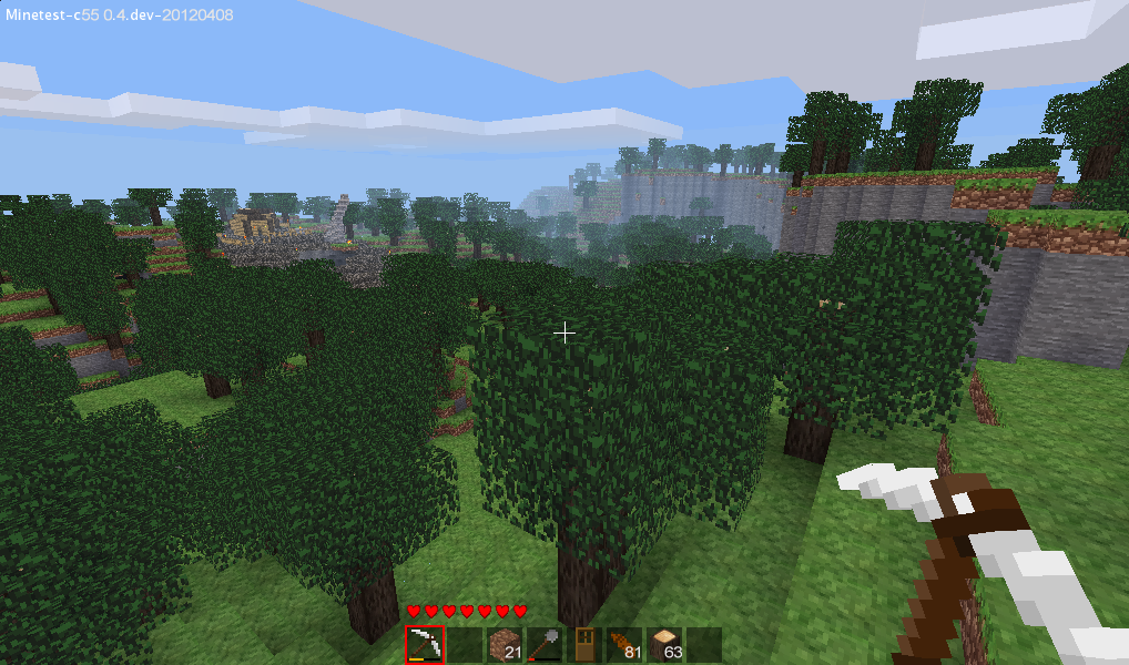 A forested voxel landscape